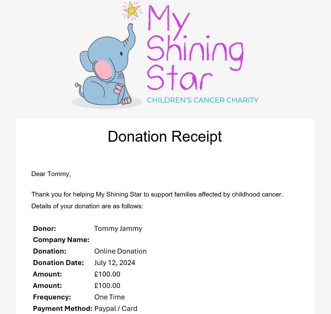 Donation to My Shining Star