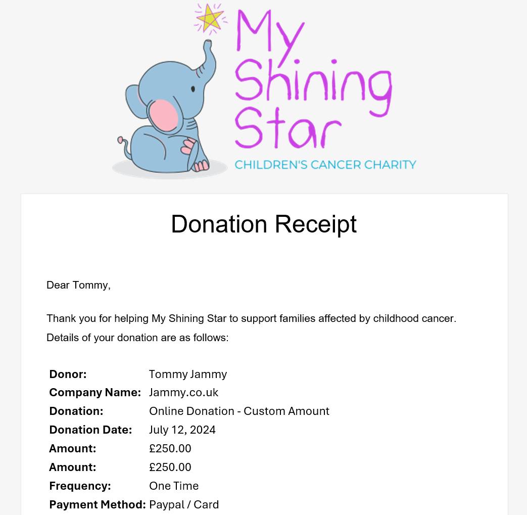 Donation to My Shining Star