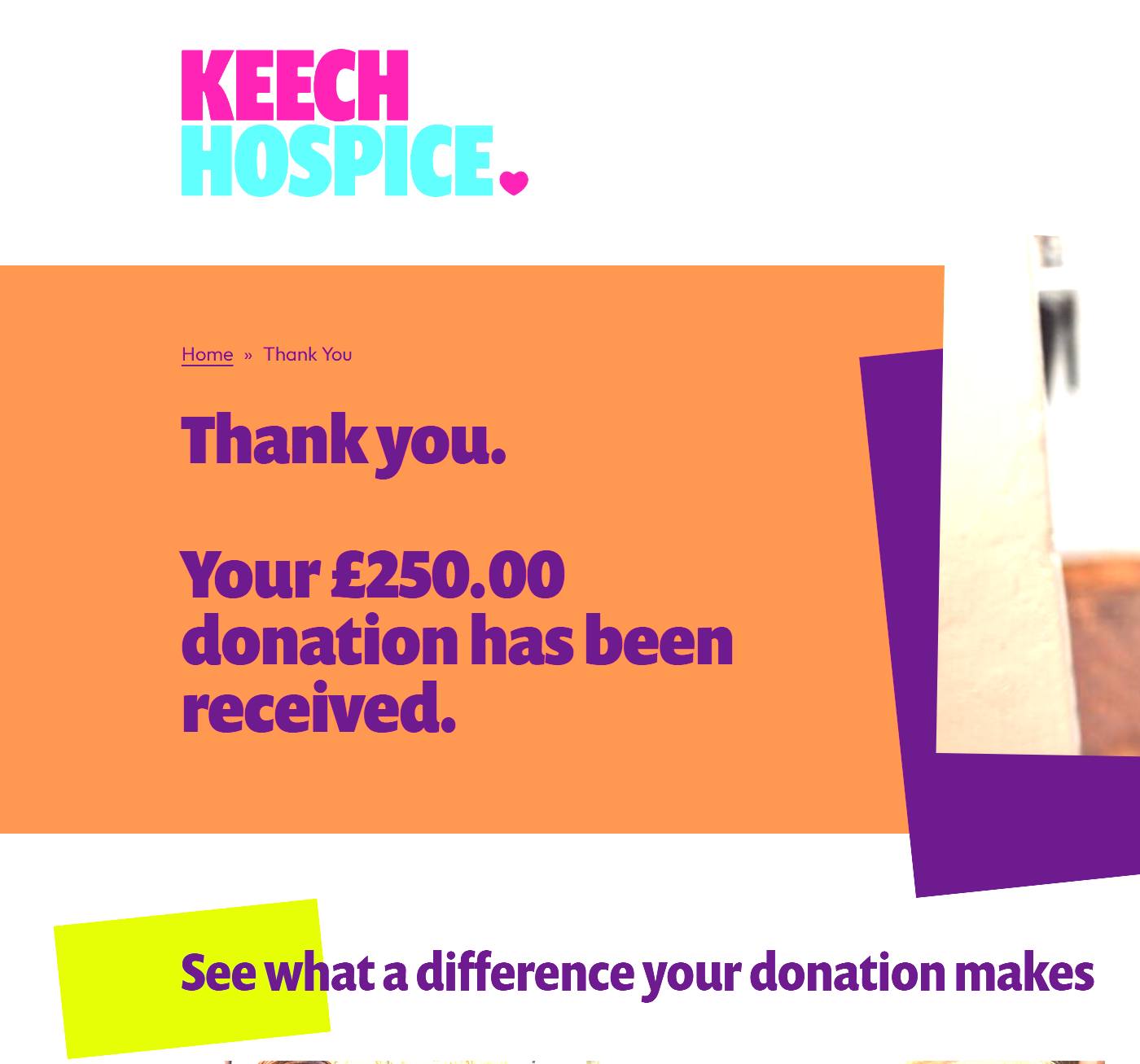 Donation to Keech Hospice
