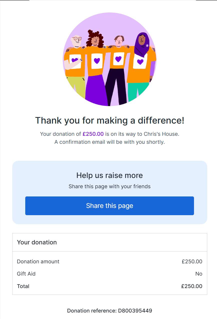 Donation to Chris's House