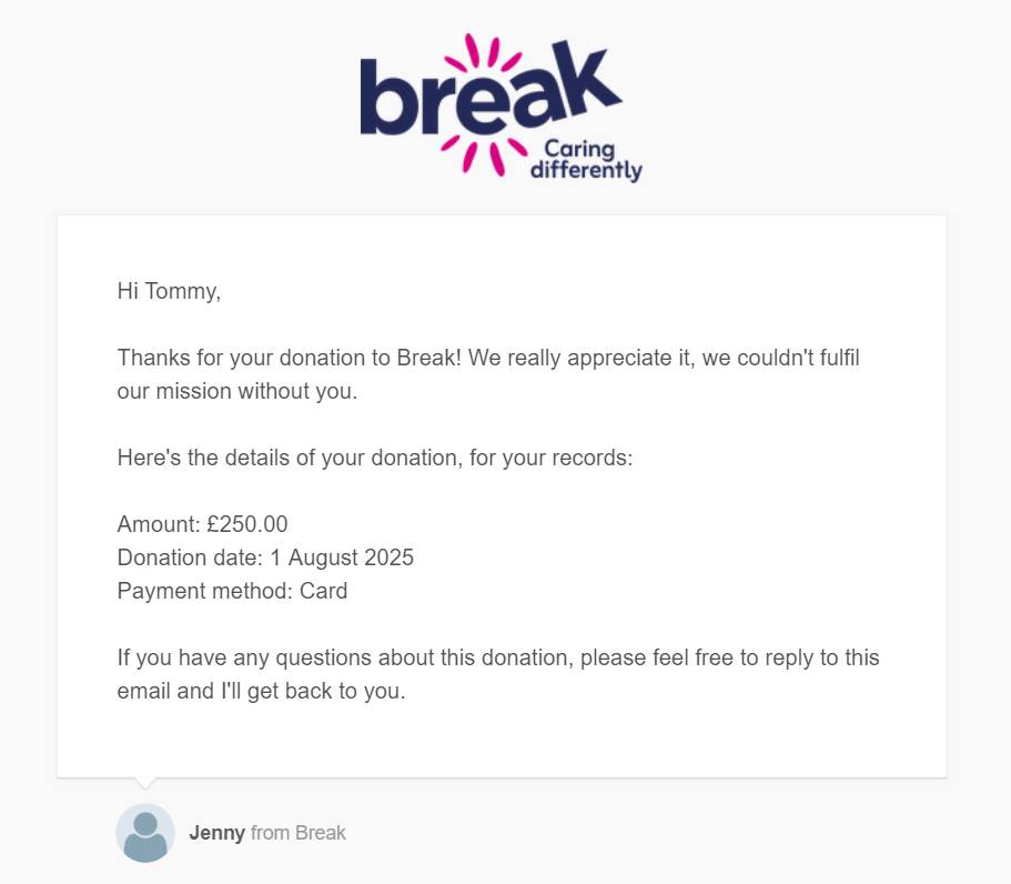 Donation to Break
