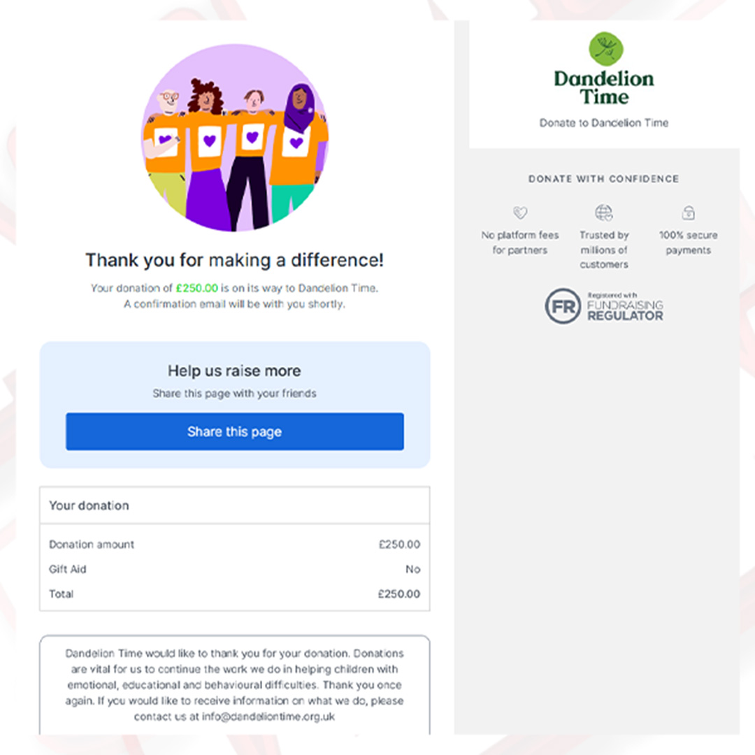Donation to Dandelion Time