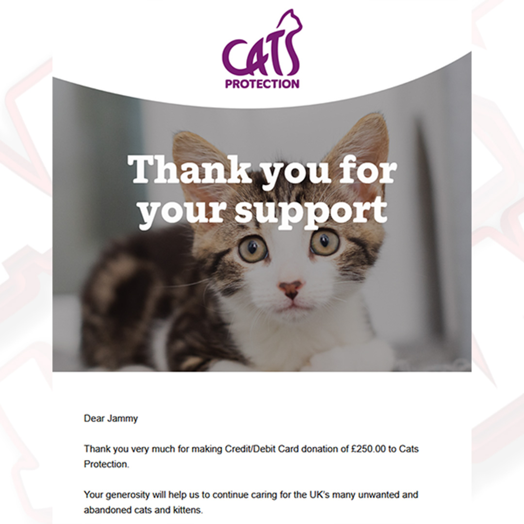 Donation to Cats Protection