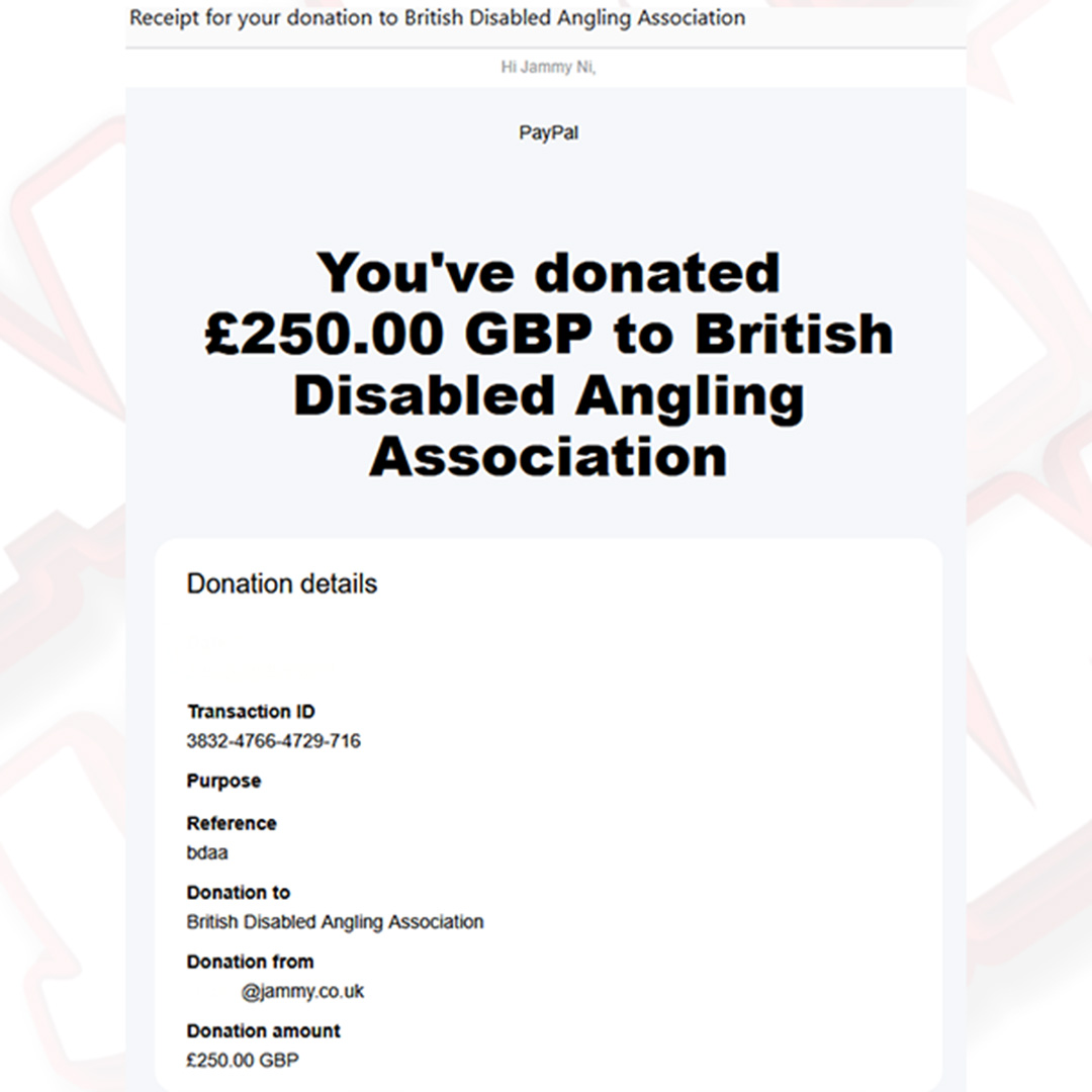 Donation to British Disabled Angling Association