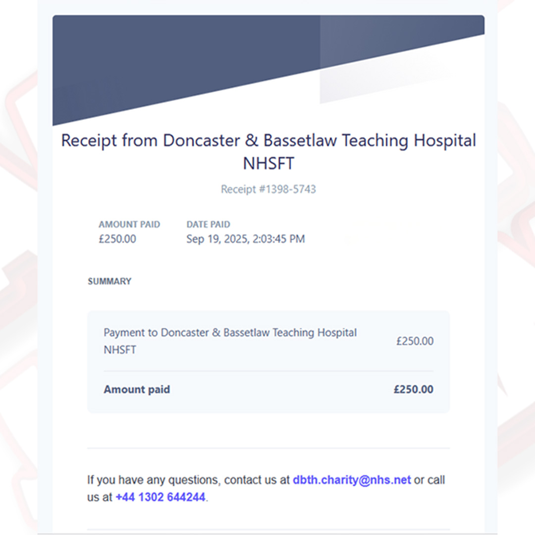 Donation to Doncaster & Bassetlaw Teaching Hospitals NHS Charity
