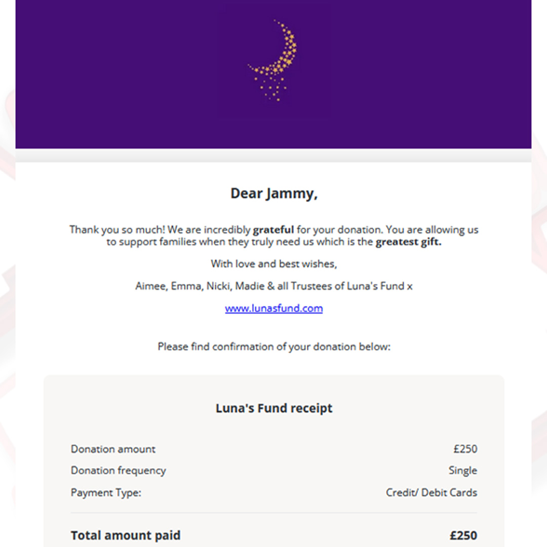 Donation to Luna's Fund