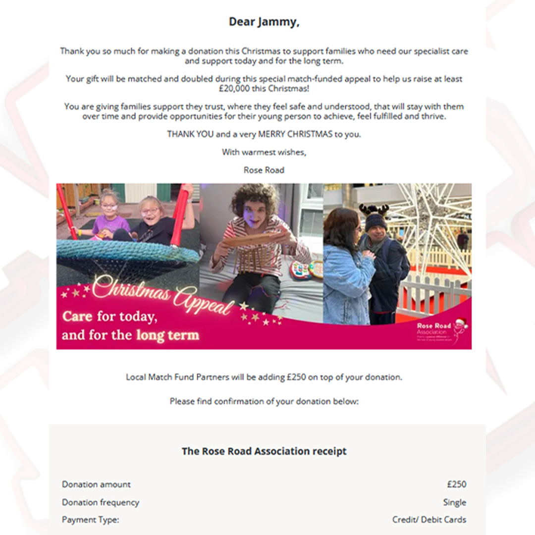 Donation to Rose Road Association