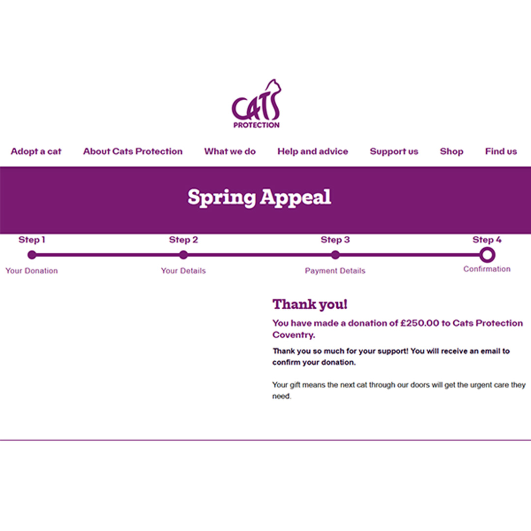 Donation to Coventry Cats Protection