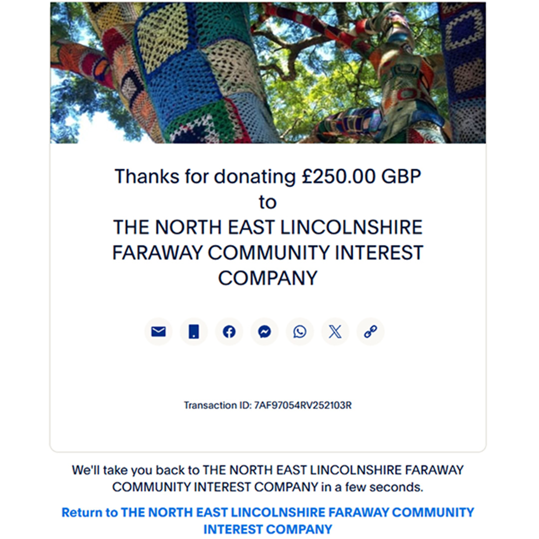 Donation to Faraway Charity
