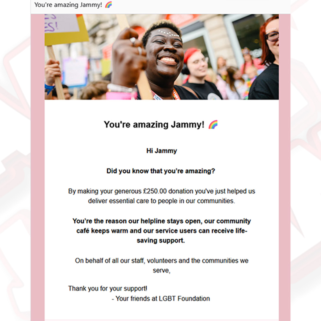 Donation to LGBT Foundation