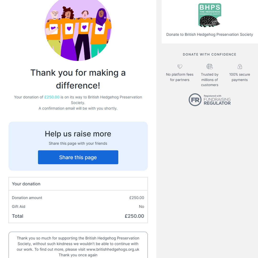 Donation to BHPS