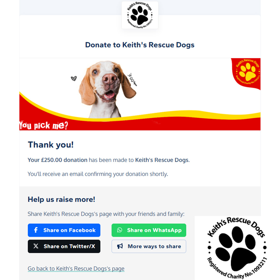 Donation to Keiths Rescue Dogs