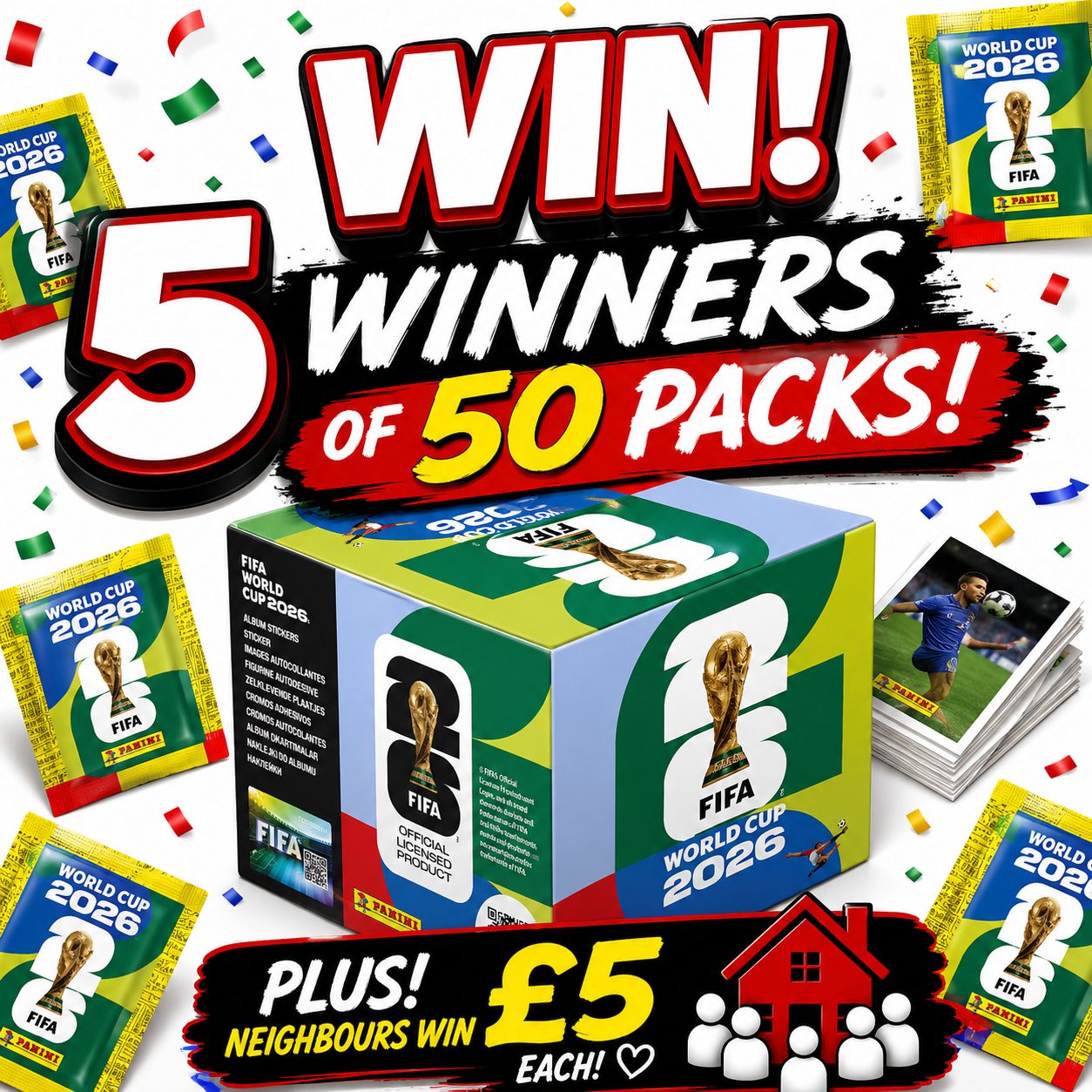 πFREE 50 PACK WORLD CUP STICKERS - 5 WINNERS! β½