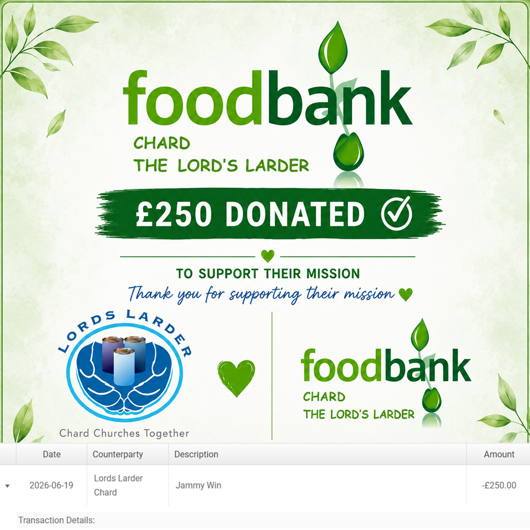 Donation to Chard Food Bank
