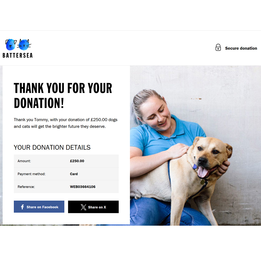 Donation to Battersea