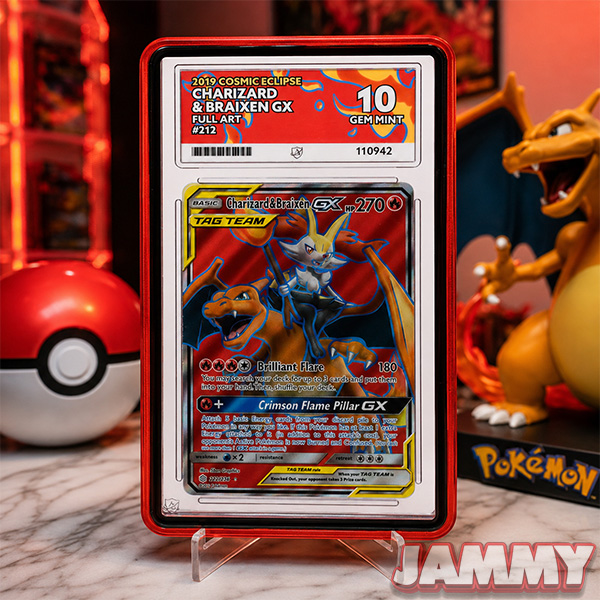 CHARIZARD & BRAIXEN GX GRADED POKEMON CARD or £250 CASH!