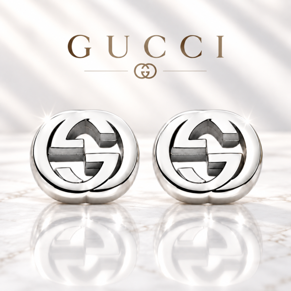 GUCCI G STERLING SILVER STUD EARRINGS or £250 CASH!
