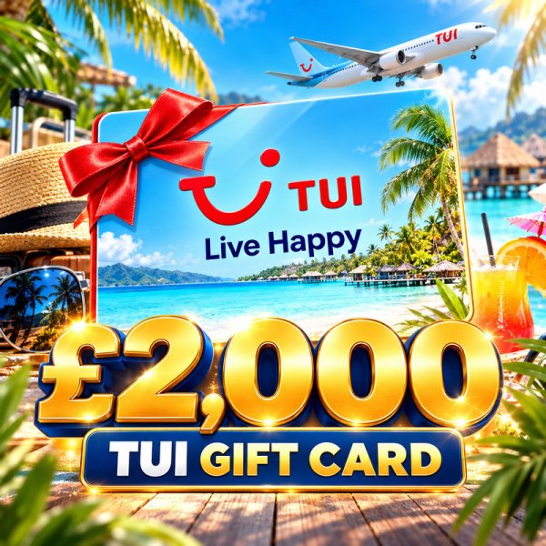 £2000 TUI HOLIDAY VOUCHER – 999 TICKETS ONLY!
